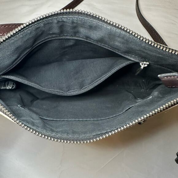 Fossil Dawson Polka Dot Brown, Black and Cream Crossbody Purse - Picture 6 of 6